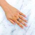 22k-gold-Striking Diamond & Sapphire Marquise Ring
