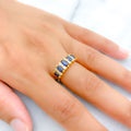 22k-gold-Striking Diamond & Sapphire Marquise Ring