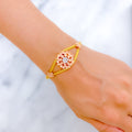 22k-gold-colorful-flower-bouquet-bangle-bracelet