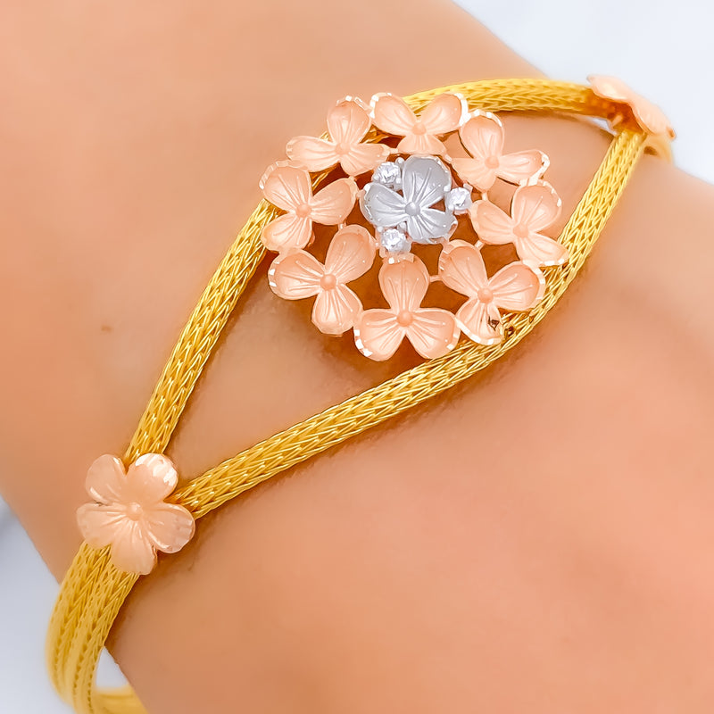 22k-gold-colorful-flower-bouquet-bangle-bracelet