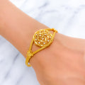 22k-gold-sparkling-leaf-accented-cz-bangle-bracelet