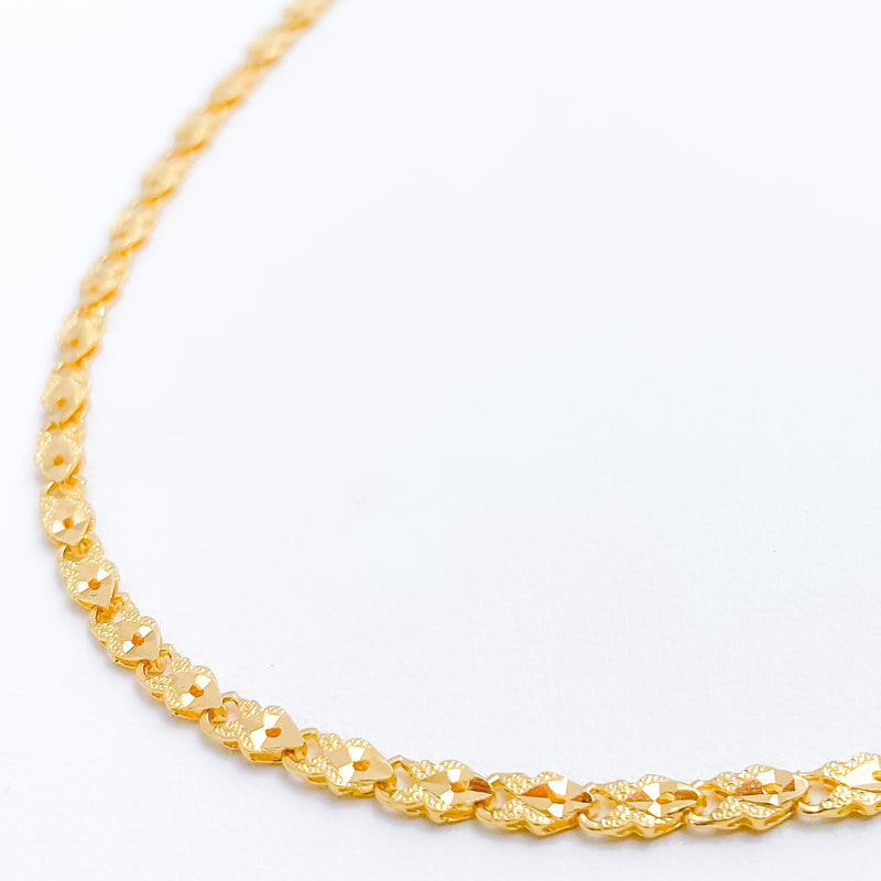 Fancy Dual Finish 22k Gold Chain