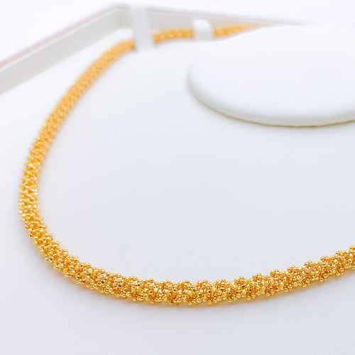 Thick Knitted Gold Chain Necklace - 18"