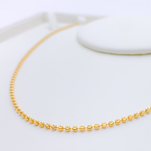 Classic Gold Balls Chain Necklace - 16"
