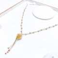 Chic Beaded Tassel 22k Gold Necklace
