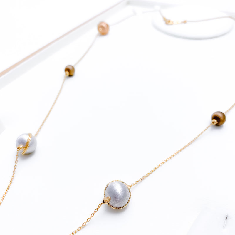 Exclusive Multi-Tone Threaded 22k Gold Necklace