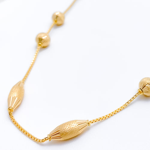 Dotted Bead Fancy 22k Gold Necklace