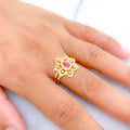 22k-gold-extravagant-drop-accented-cz-flower-ring