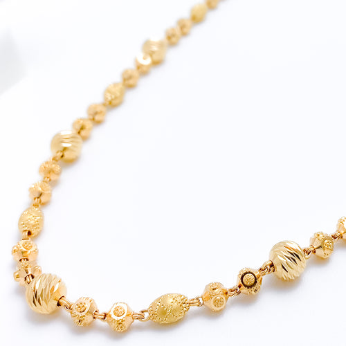 Reflective Bead 22k Gold Necklace Set