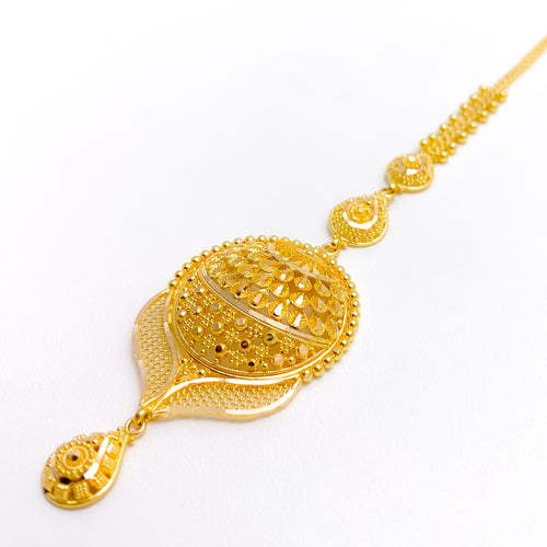 Regal Leaf Adorned 22k Gold Tikka