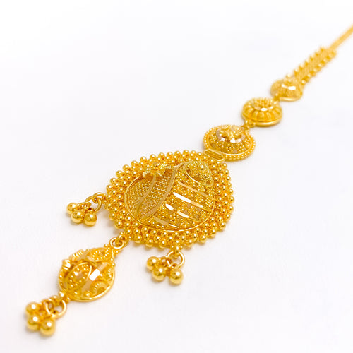 Beaded Floral Jali 22k Gold Tikka