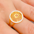 22k-gold-Dazzling Netted Round CZ Ring