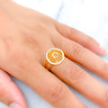 22k-gold-Dazzling Netted Round CZ Ring