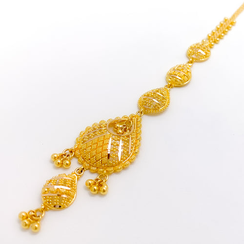 Elegant Hanging Tear Drops 22k Gold Tikka
