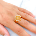 22k-gold-Attractive Floral Vine CZ Ring