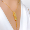 Dainty Tassel 22k Gold Necklace Set + Ring