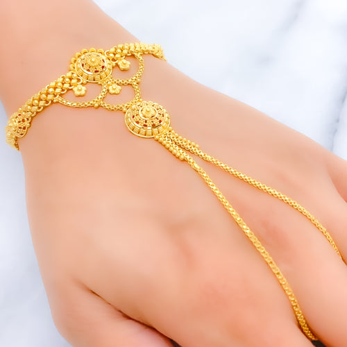 22k-gold-Classic floral Three Chain Pachangala