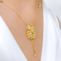 Ornate Drop 22k Gold Necklace Set + Ring