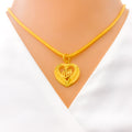 22k-gold-Stunning Heart Allah Pendant 