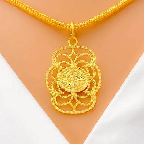 22k-gold-Decorative Wired Allah Pendant 