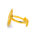 21k-gold-Shimmering Open Flower Ring 