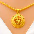 22k-gold-Reflective Round OM Pendant 