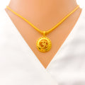 22k-gold-Ornate Gold OM Pendant 