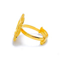 21k-gold-Majestic Ornate Flower Ring 