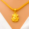 22k-gold-Ornate High Finish Ganesh Pendant 