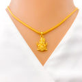 22k-gold-Upscale Detailed Ganesh Pendant 