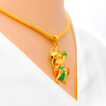 22k-gold-Vibrant Enameled Hanuman Pendant 