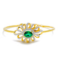  18k-gold-floral-emerald-diamond-bangle-bracelet