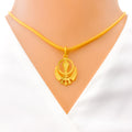 22k-gold-Stunning Gold Khanda Pendant 