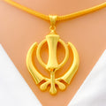22k-gold-Impressive Smooth Finish Khanda Pendant 