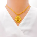 22k-gold-Extravagant Glistening Khanda Pendant 