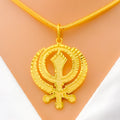 22k-gold-Extravagant Glistening Khanda Pendant 