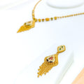 22k-gold-Traditional Floral Oval Necklace Set 