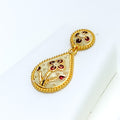 22k-gold-Elegant Flower Drop Necklace Set