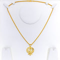 22k-gold-Extravagant Glistening Khanda Pendant 