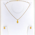 Textured Light 22k Gold Pendant Set