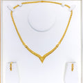 Glowing Infinity V-Shaped 22k Gold Necklace Set