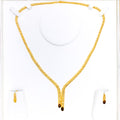 Fancy Parallel Drop 22k Gold Necklace Set