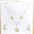 Reflective Layered Heart 22k Gold Necklace Set