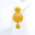 Intricate Round 22k Gold Beaded Earrings