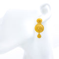 Intricate Round 22k Gold Beaded Earrings