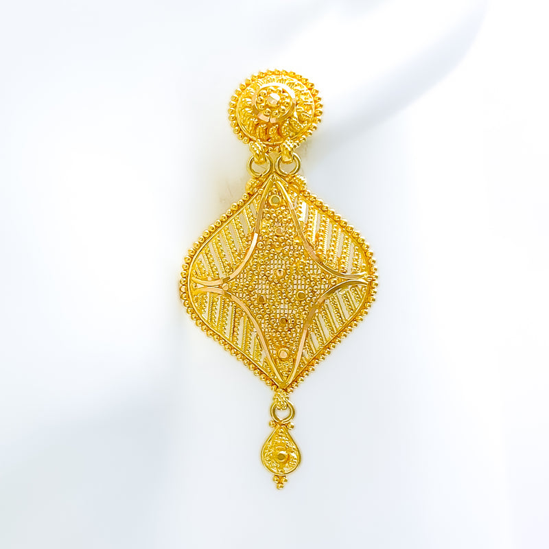 Elegant Jali 22k Gold Earrings