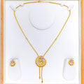Fascinating Floral 22k Gold CZ Necklace Set