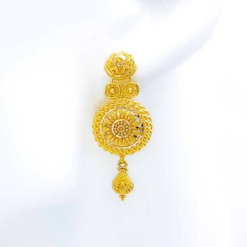 Evergreen Flower 22k Gold Earrings