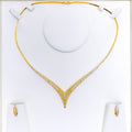 Extravagant 22k Gold V-Shaped Necklace Set
