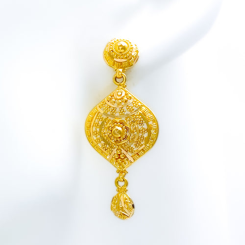 Classic Medium Hanging 22k Gold Earrings